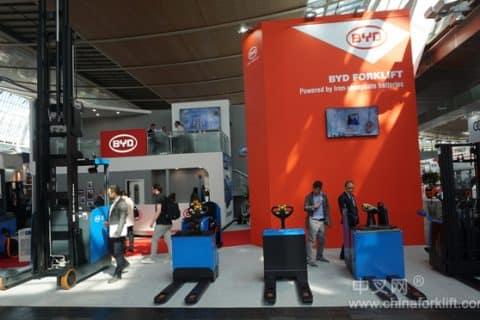 比亚迪新能源叉车亮相2018CeMAT物流展
