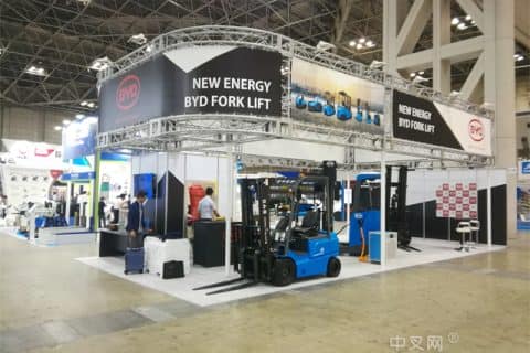 比亚迪叉车亮相日本物流综合展
