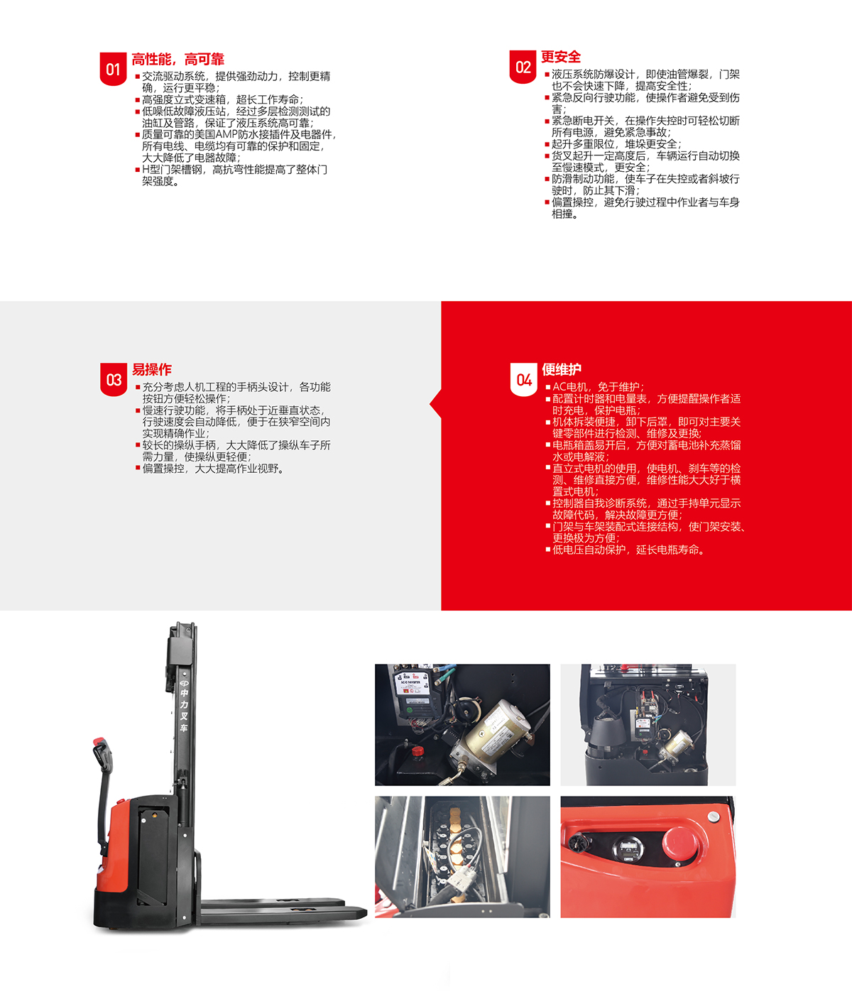 中力 1.2/1.4/1.6吨电动堆高车 ES12-12WA/ES14-14WA/ES16-16WA