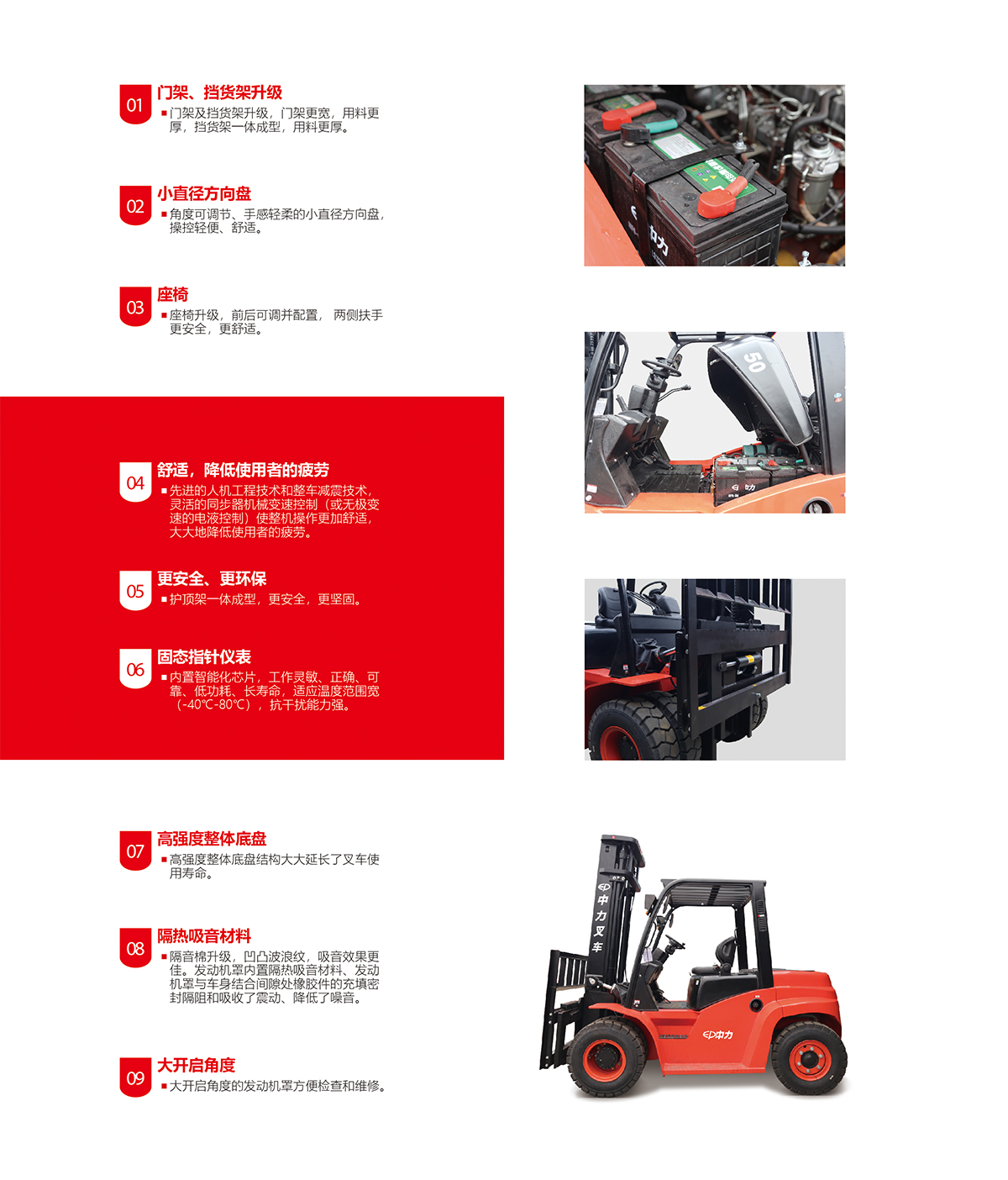 中力 5.0/6.0/7.0吨内燃叉车 CPCD50T8/CPCD60T8/CPCD70T8