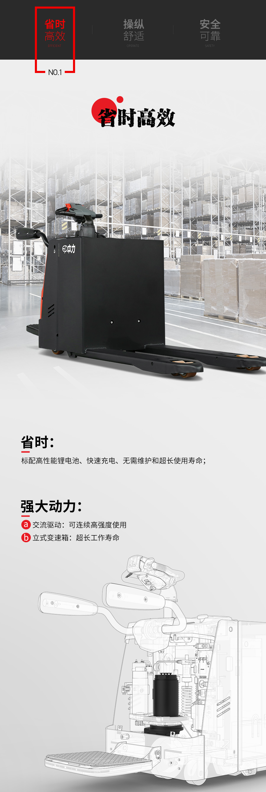 中力 2.0吨锂电踏板式搬运车RPL202