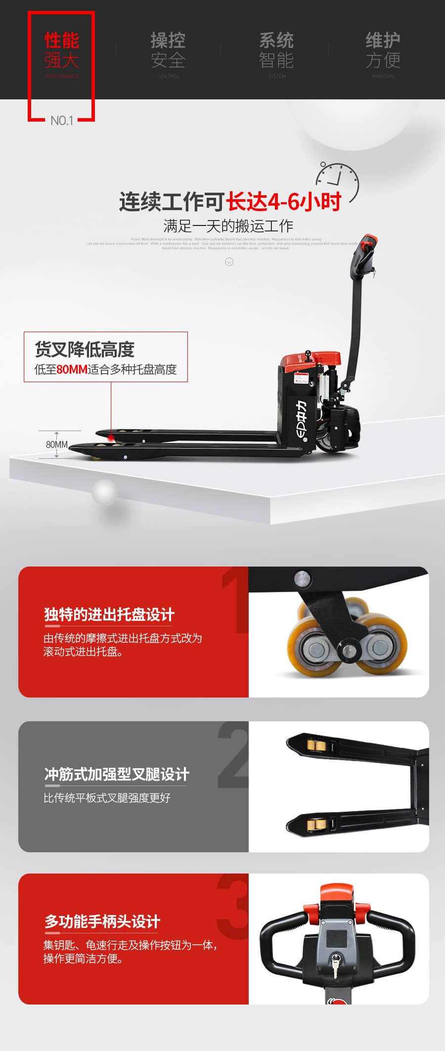 中力EPT20-15ET2L 1.5吨锂电池搬运车 中力第一代小金刚2系(锂电款)
